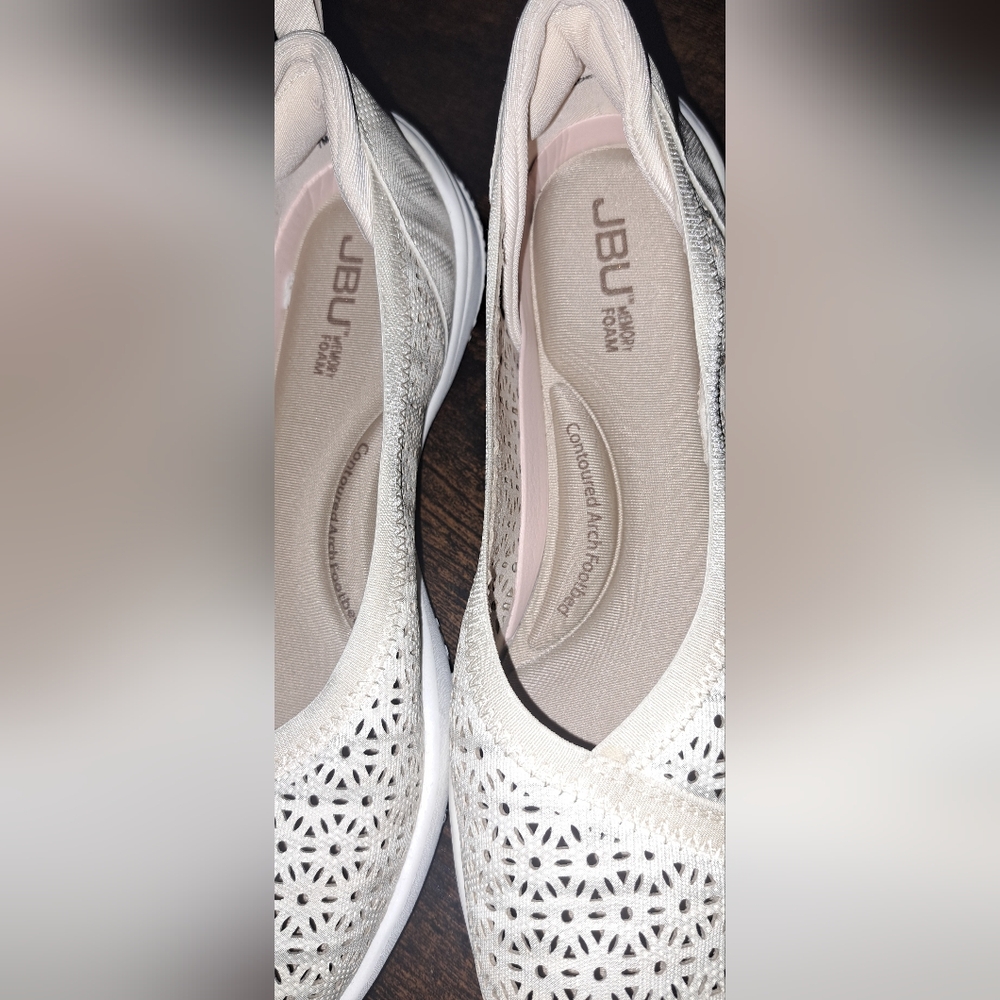 Jambu Emma Shoes Slip On Flats Round Toe Shimmer Cream Womens US 7 - Picture 11 of 11